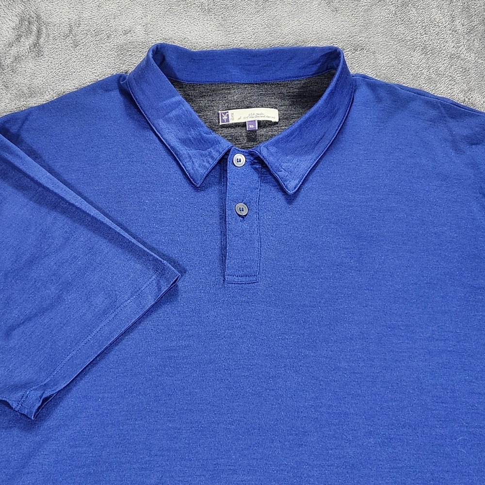 Ibex Polo Shirt Mens XL Blue 100% New Zealand Merino Wool Made USA Short Sleeve
